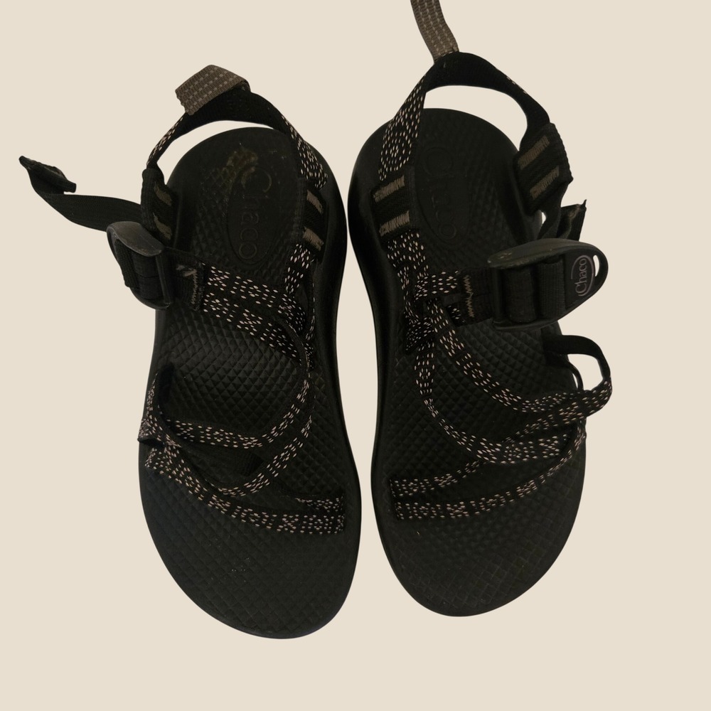 Chaco Kids Z Cloud Double Strap Sandals Black Patterned Outdoor Shoes